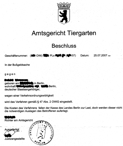 Amtsgericht Tiergarten Beschluss