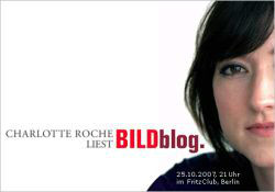 BildBlog-Lesung mit Charlotte Roche (Poster)