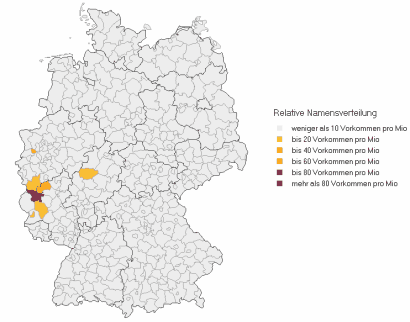 Nachname (Verteilung in D)