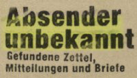 Absender unbekannt