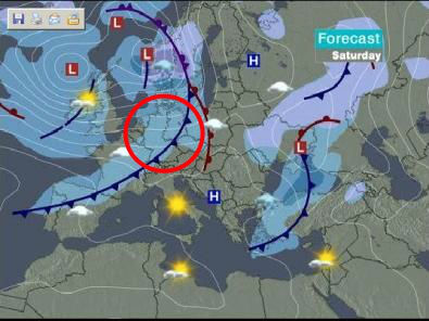 CNN-Wetterkarte vom 30.11.2007 (Quelle: Tagesschau)
