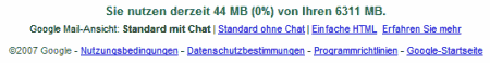 GoogleMail Speicherplatz: 6311 MB