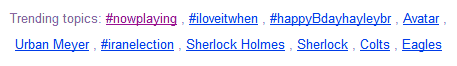 Twitter-Trends vom 27.12.2009