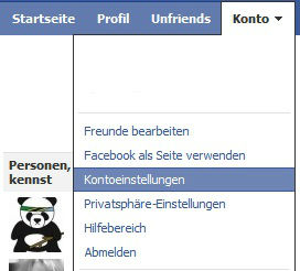 Facbook Kontoeinstellungen
