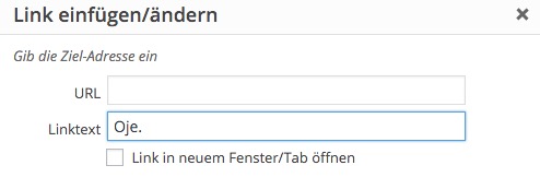 WordPress 4.3 Link anlegen: URL und Linktext