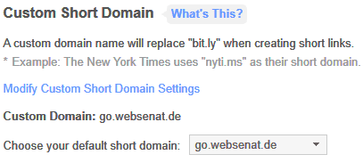 bit.ly custom short domain settings